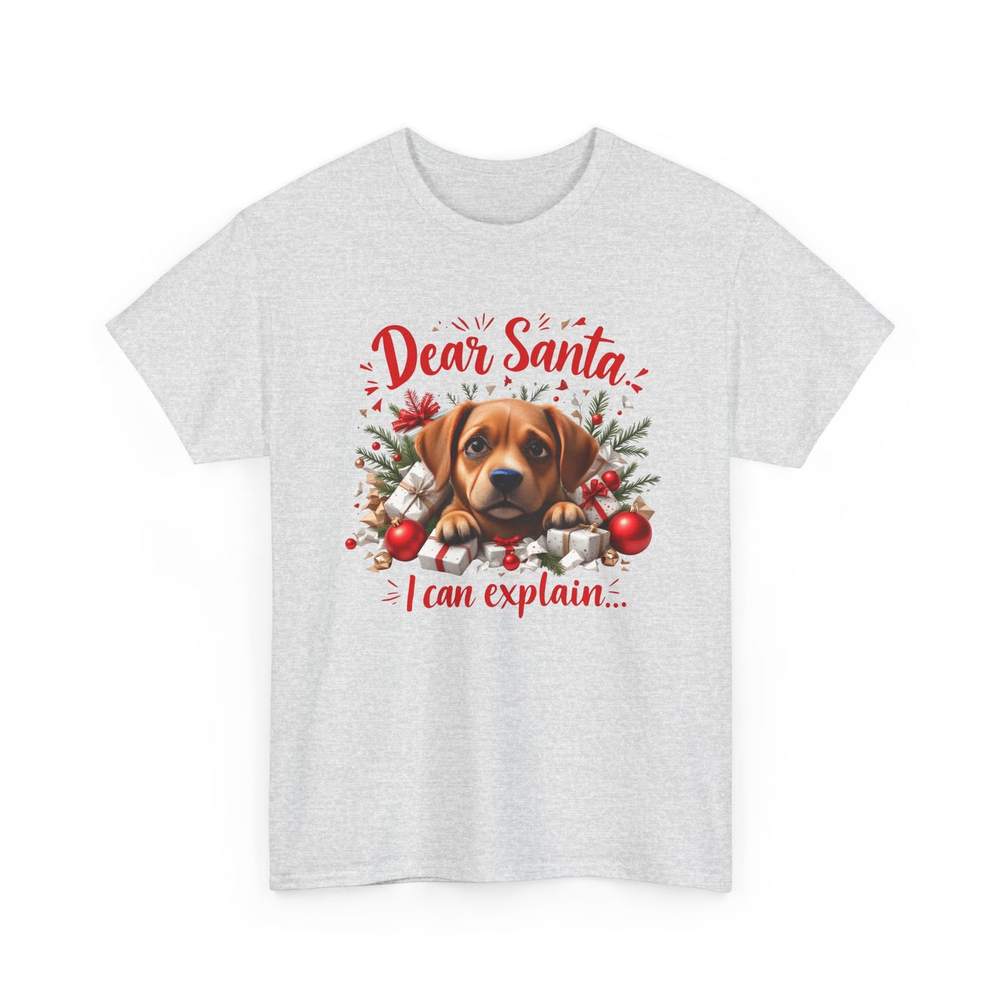 Christmas Dog Tee — "Dear Santa I Can Explain" Cute Puppy Holiday T‑Shirt