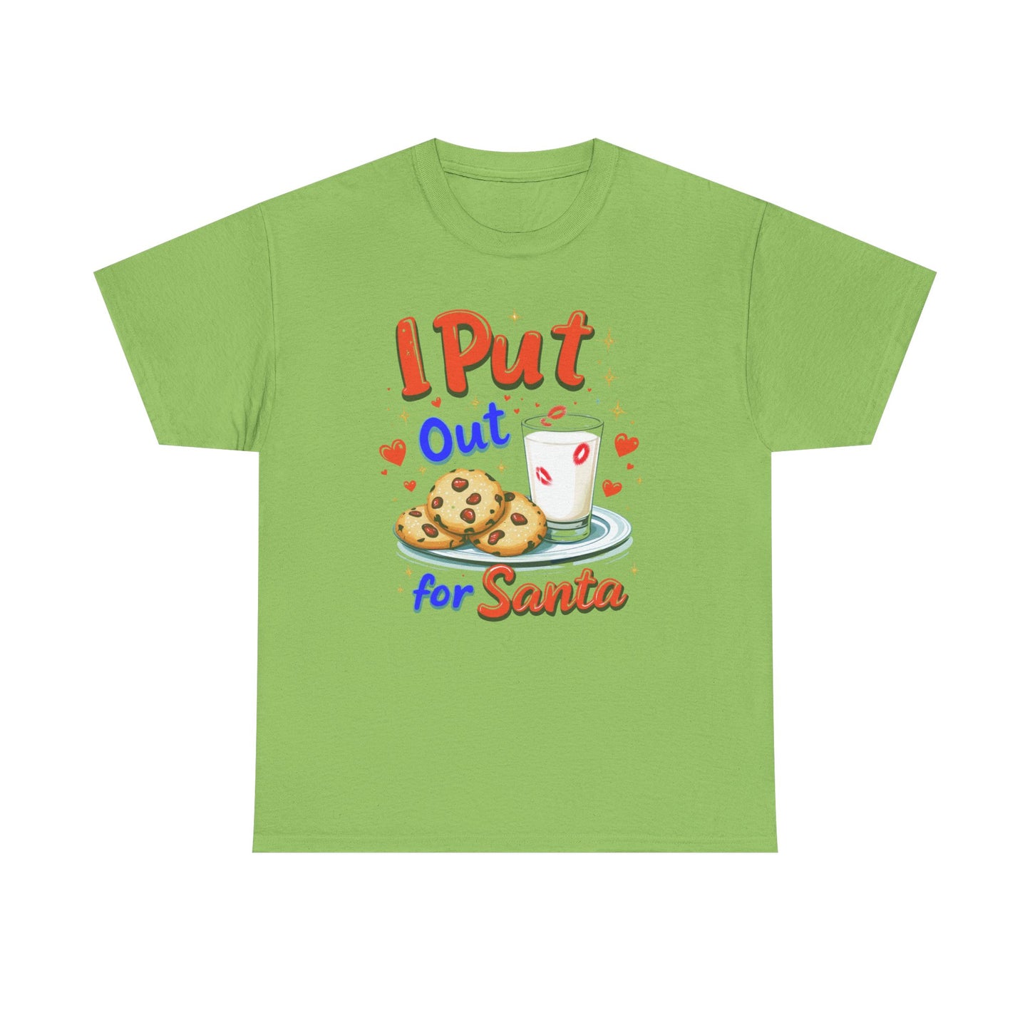 "I Put Out for Santa" T-Shirt - Funny Adult Christmas Humor Tee - Holiday Cookies and Milk Shirt