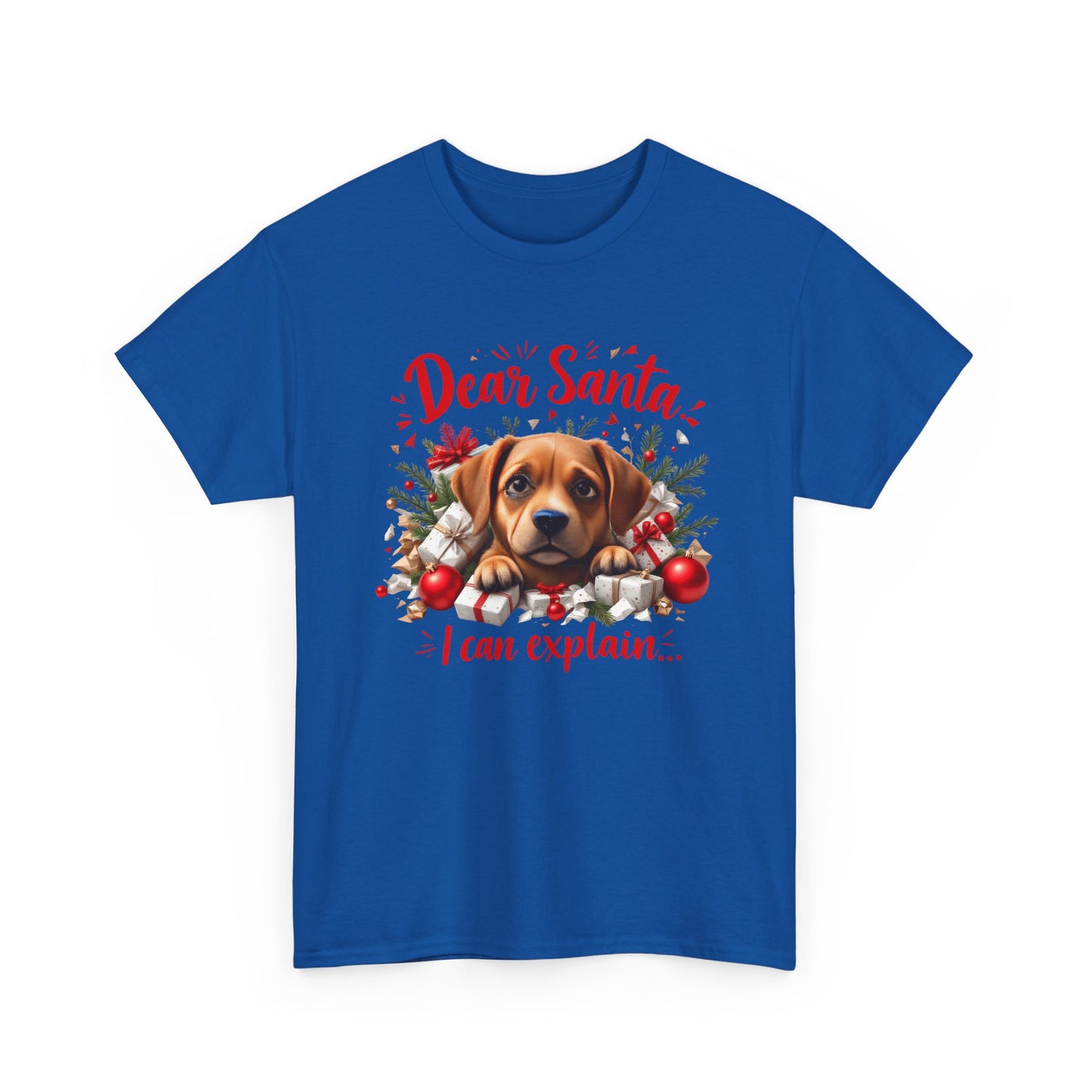 Christmas Dog Tee — "Dear Santa I Can Explain" Cute Puppy Holiday T‑Shirt