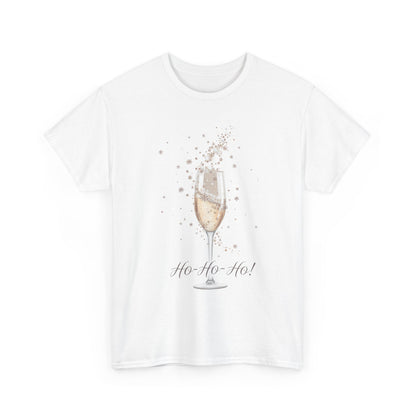 Champagne Celebration T-Shirt | Ho Ho Ho Design, Holiday Gift, Unisex Cotton Tee, Festive Apparel, New Year, Christmas Party