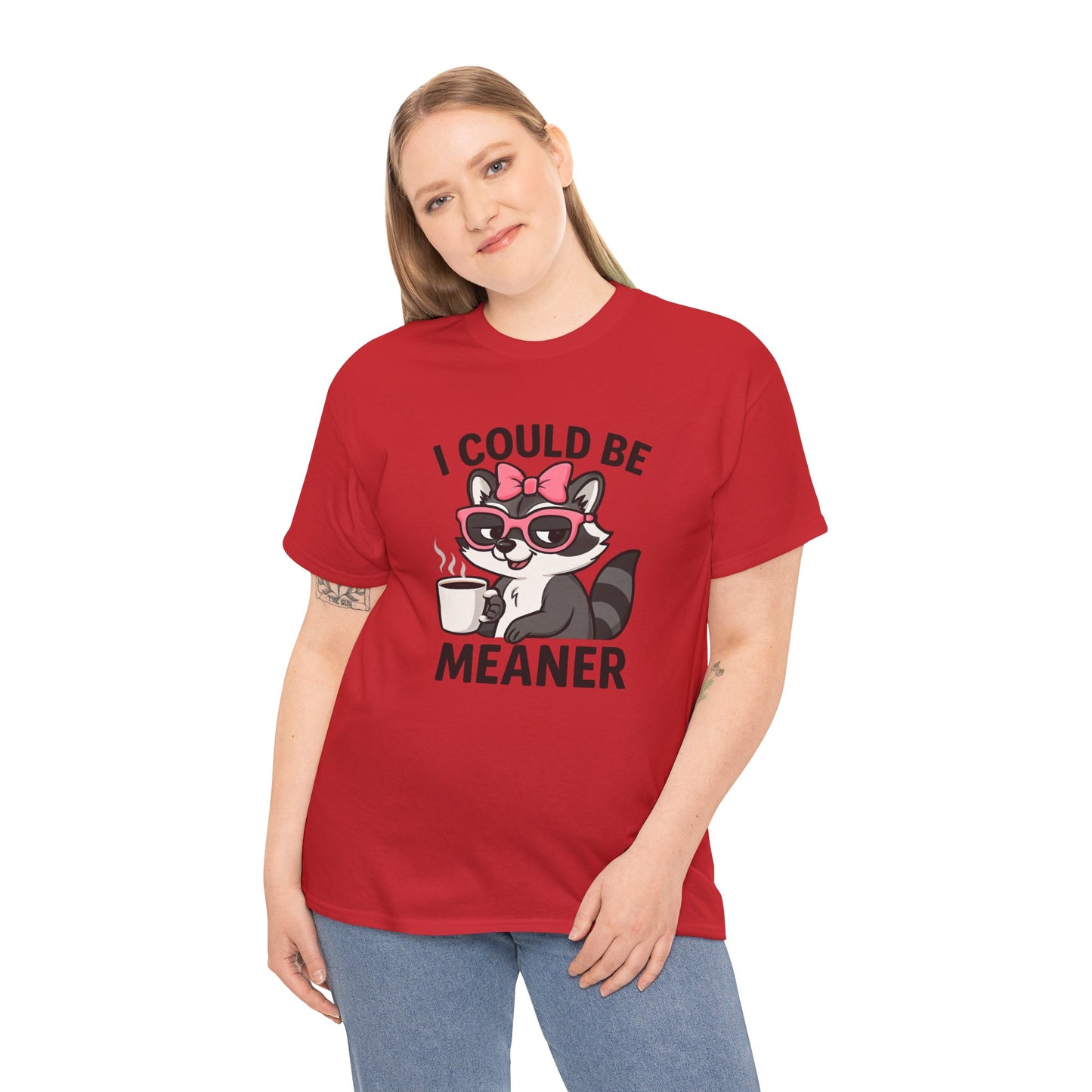 I Could Be Meaner Raccoon Tee – Funny Coffee Graphic T-Shirt