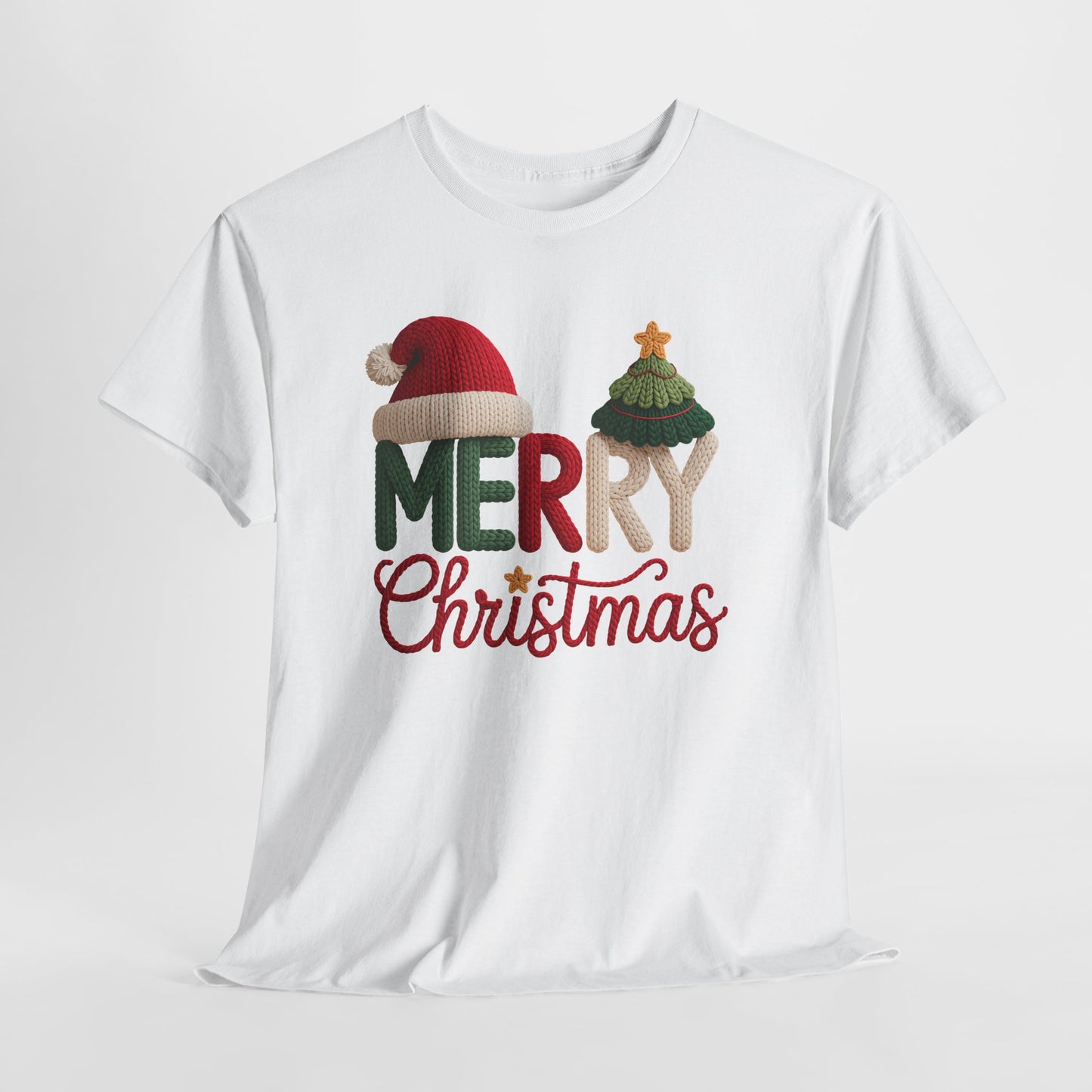Merry Christmas Tee – Festive Santa Hat & Tree Holiday Shirt