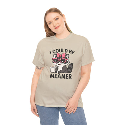 I Could Be Meaner Raccoon Tee – Funny Coffee Graphic T-Shirt