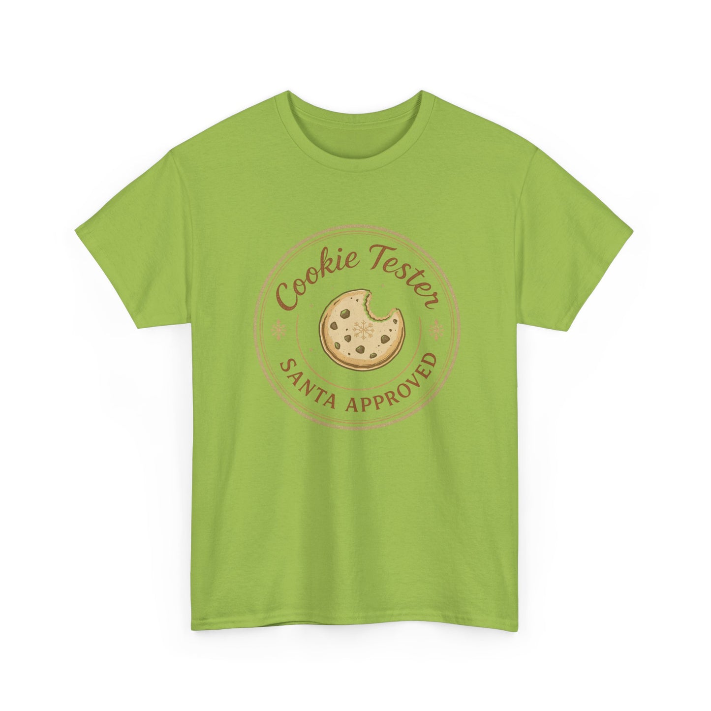 Cookie Tester Unisex Heavy Cotton Tee, Fun Cookie Lover Shirt, Santa Approved Gift, Holiday Apparel, Christmas Party Top