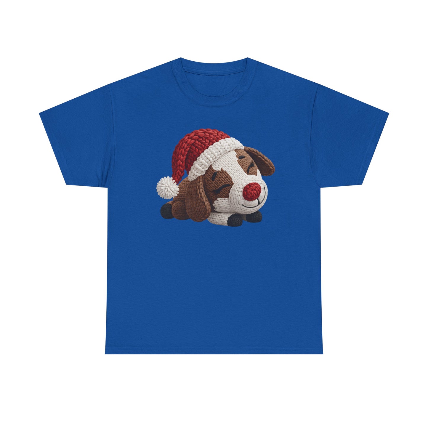 Christmas Puppy Tee - Cute Sleeping Dog with Santa Hat Graphic