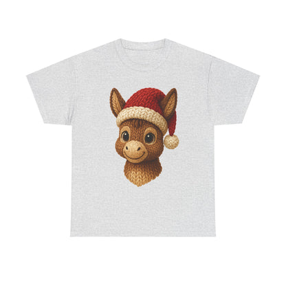 Christmas Donkey Tee — Cute Donkey Wearing Santa Hat Holiday T-Shirt