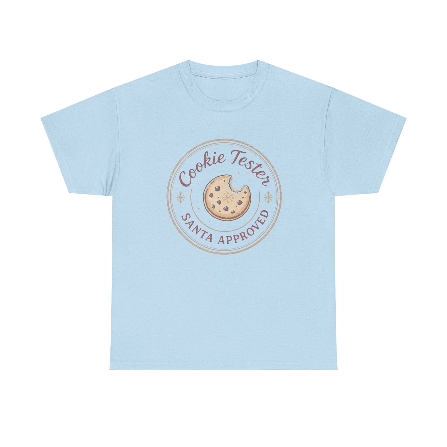 Cookie Tester Unisex Heavy Cotton Tee, Fun Cookie Lover Shirt, Santa Approved Gift, Holiday Apparel, Christmas Party Top
