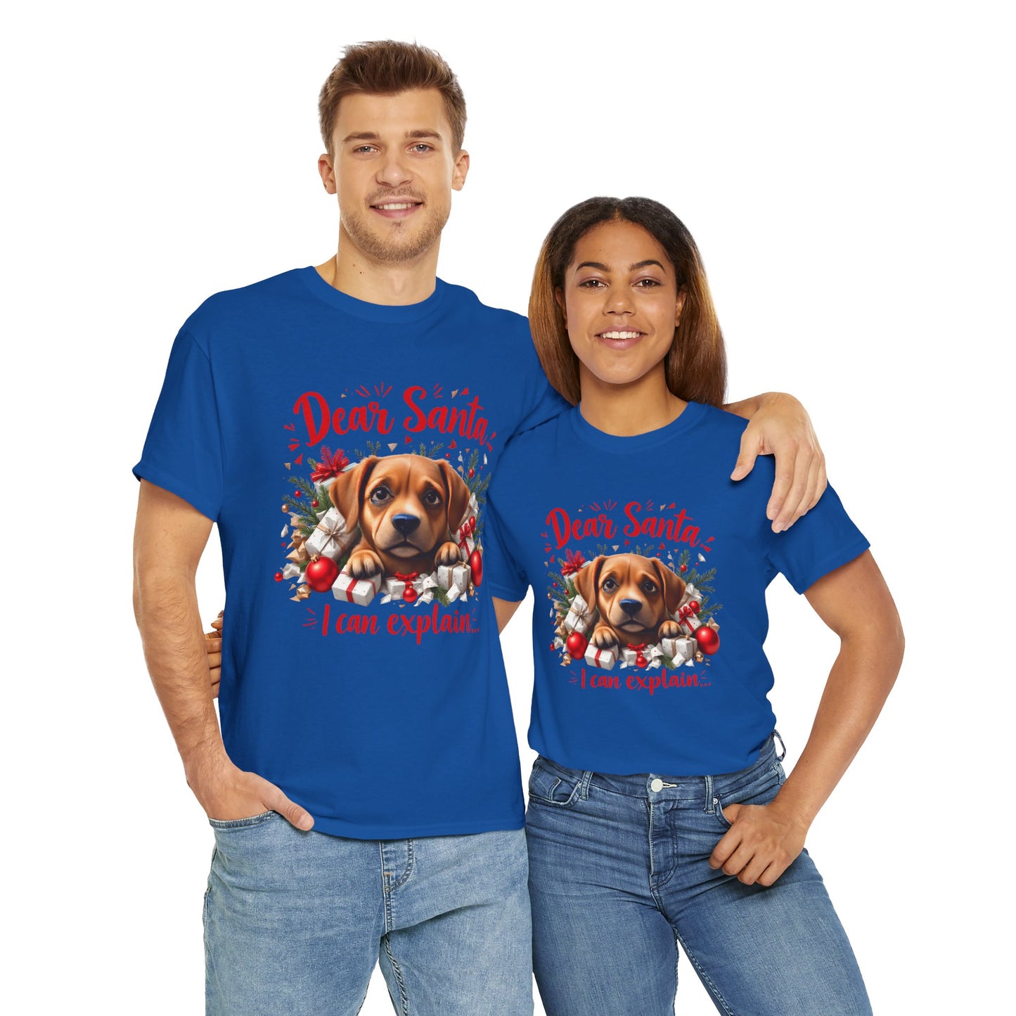 Christmas Dog Tee — "Dear Santa I Can Explain" Cute Puppy Holiday T‑Shirt